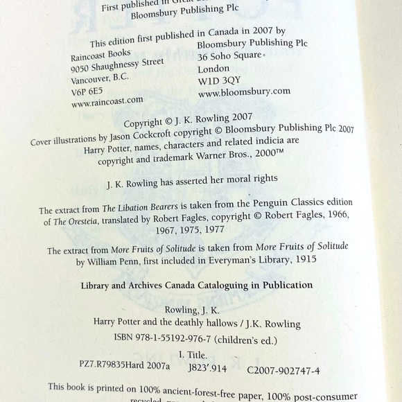 Harry Potter and the Deathly Hallows by - by J. K. Rowling - Picture 7 of 9